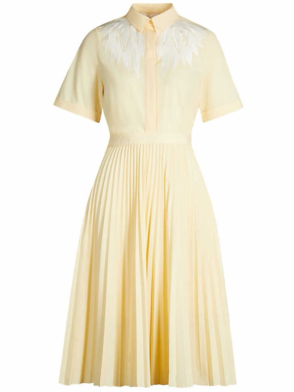 Maje Rivers Cutout Pleated Embroidered Poplin Midi Dress, Size 2